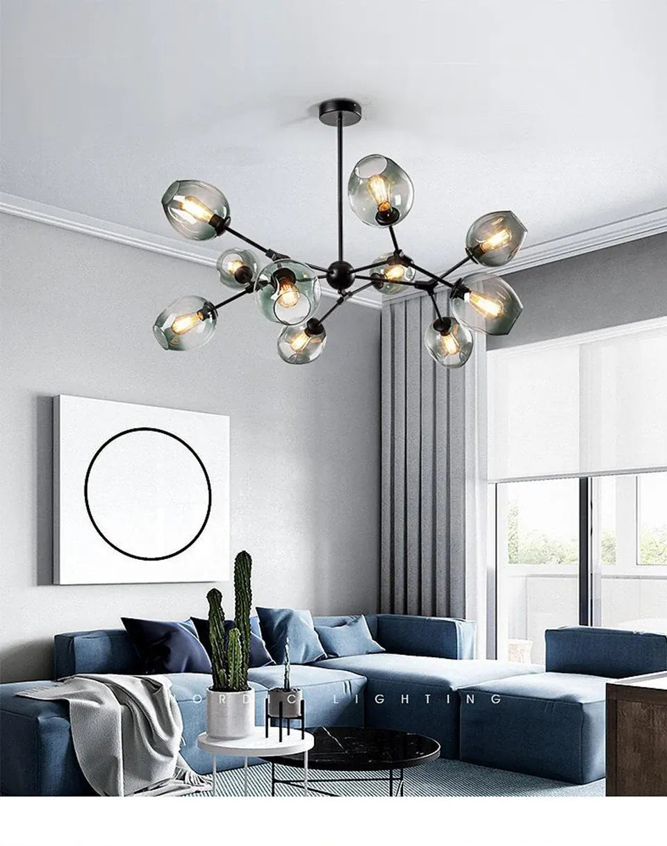 Verthara Premium Luxury Branch & Glass Molecular Chandelier