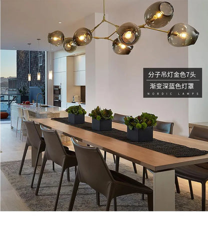 Verthara Premium Luxury Branch & Glass Molecular Chandelier
