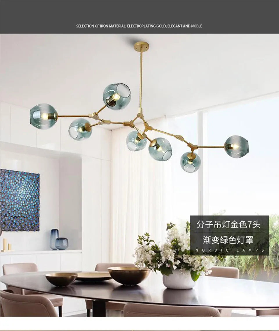 Verthara Premium Luxury Branch & Glass Molecular Chandelier
