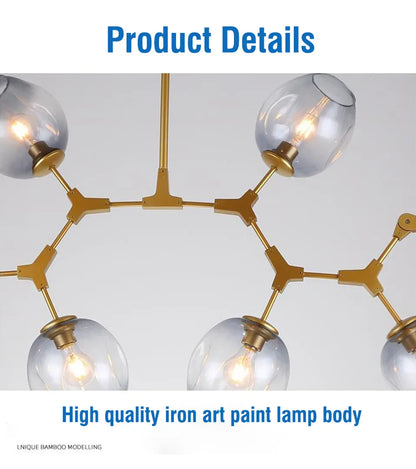 Verthara Premium Luxury Branch & Glass Molecular Chandelier
