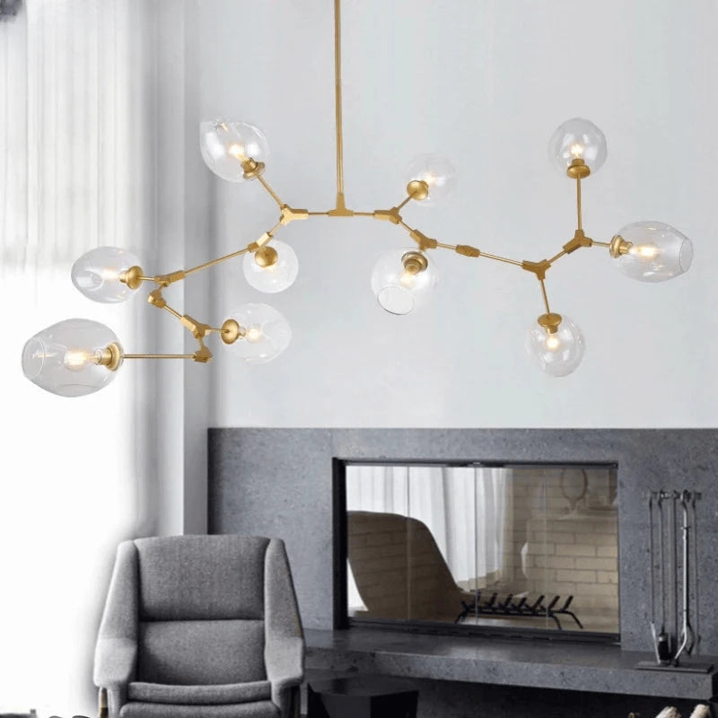 Verthara Premium Luxury Branch & Glass Molecular Chandelier