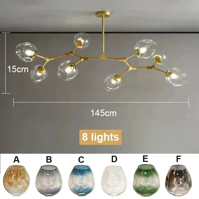 Verthara Premium Luxury Branch & Glass Molecular Chandelier
