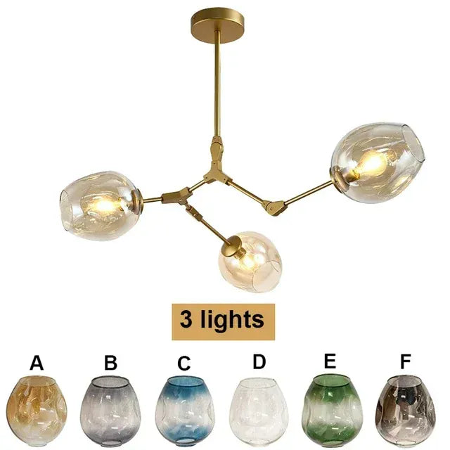 Verthara Premium Luxury Branch & Glass Molecular Chandelier