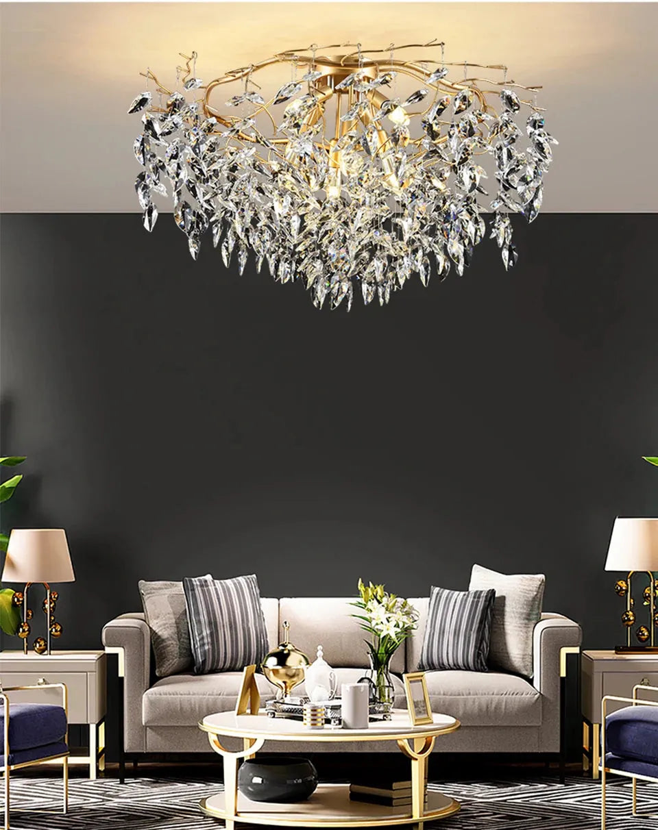 Verthara Premium Luxury K9 Crystal LED Pendant Chandelier Dimmable