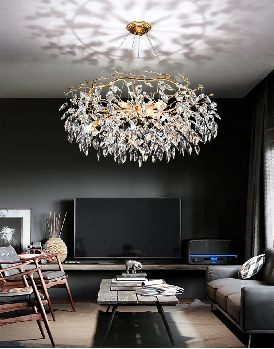 Verthara Premium Luxury K9 Crystal LED Pendant Chandelier Dimmable