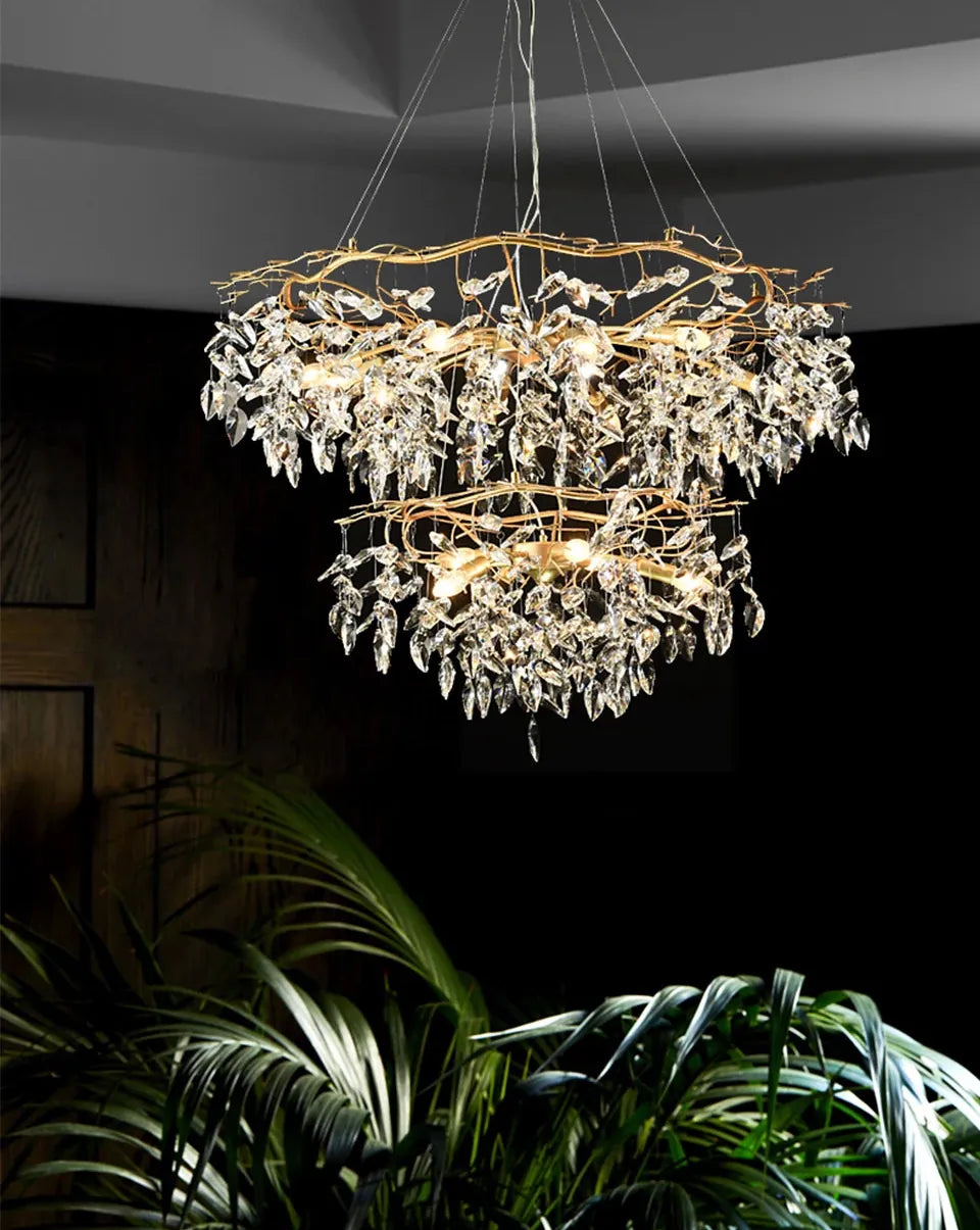 Verthara Premium Luxury K9 Crystal LED Pendant Chandelier Dimmable