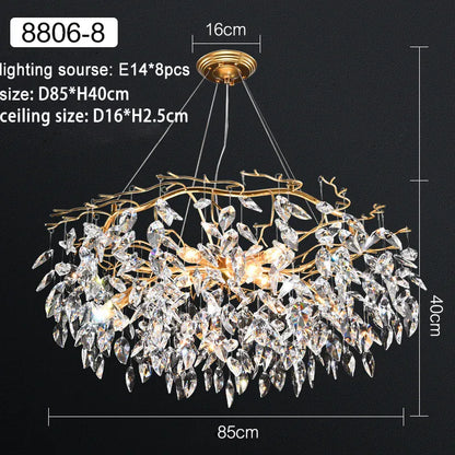 Verthara Premium Luxury K9 Crystal LED Pendant Chandelier Dimmable 85cm / cool white