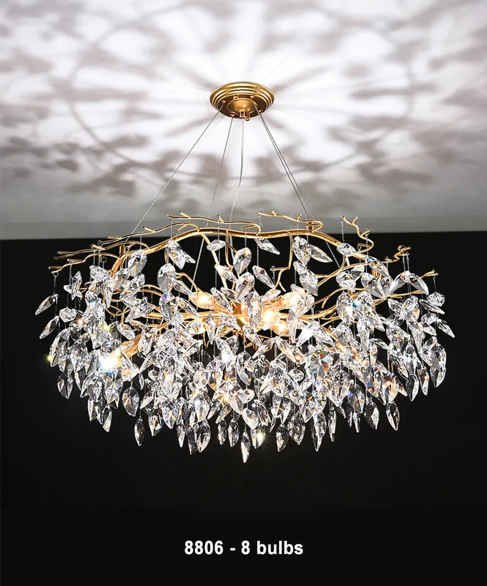 Verthara Premium Luxury K9 Crystal LED Pendant Chandelier Dimmable