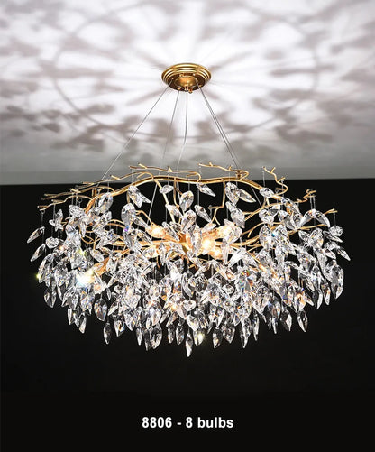 Verthara Premium Luxury K9 Crystal LED Pendant Chandelier Dimmable