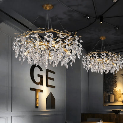 Verthara Premium Luxury K9 Crystal LED Pendant Chandelier Dimmable