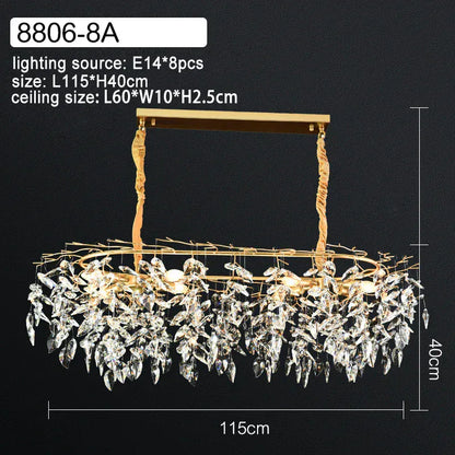 Verthara Premium Luxury K9 Crystal LED Pendant Chandelier Dimmable