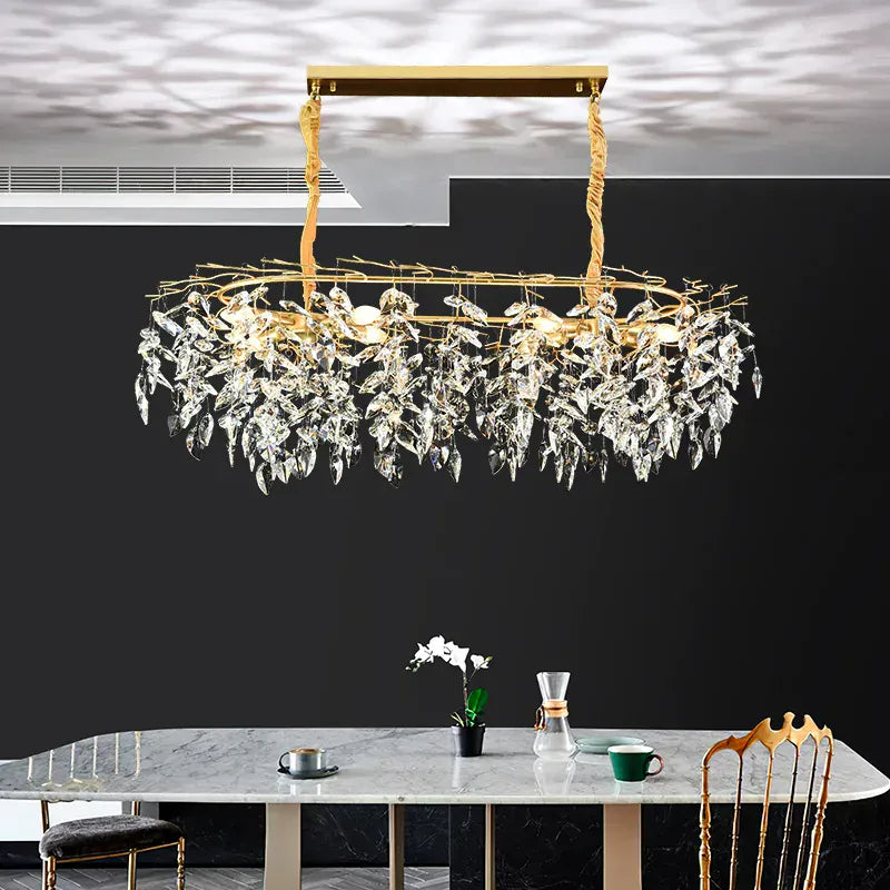 Verthara Premium Luxury K9 Crystal LED Pendant Chandelier Dimmable