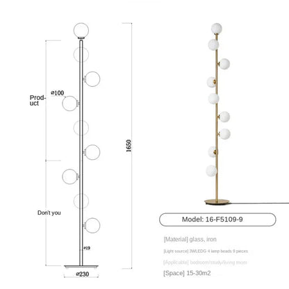 Verthara Premium Magic Beans Glass Ball Floor Lamp