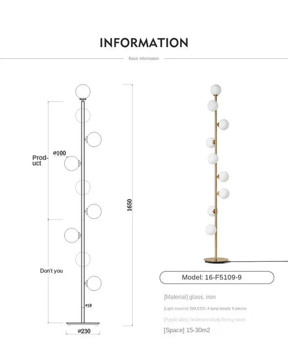 Verthara Premium Magic Beans Glass Ball Floor Lamp