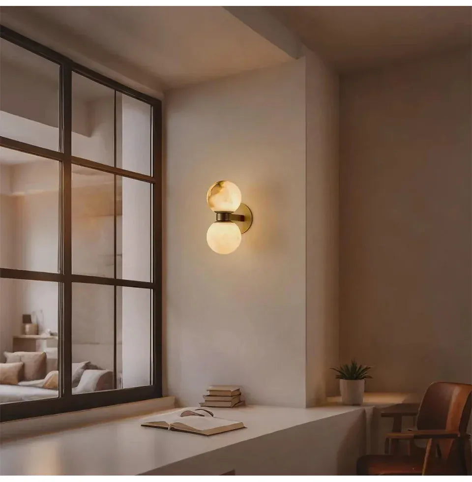 Verthara Premium Marble Bedside Wall Sconce