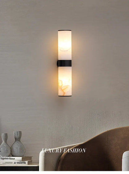 Verthara Premium Marble & Black Gold E27 Wall Sconce