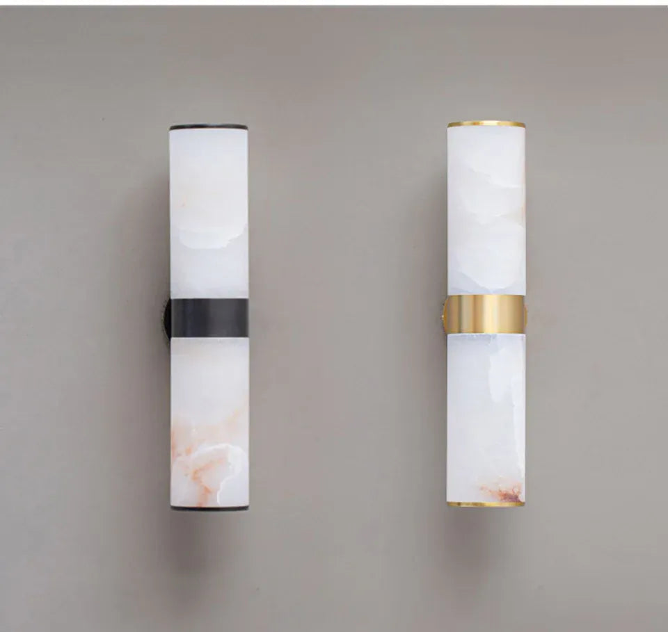 Verthara Premium Marble & Black Gold E27 Wall Sconce
