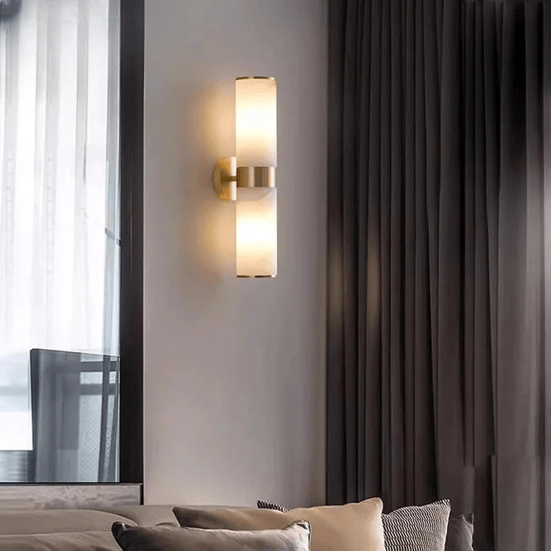 Verthara Premium Marble & Black Gold E27 Wall Sconce
