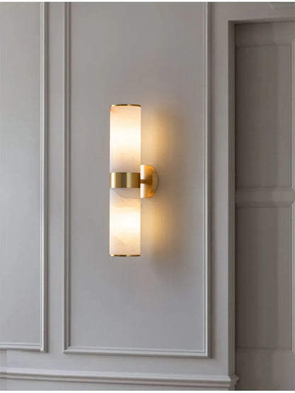 Verthara Premium Marble & Black Gold E27 Wall Sconce