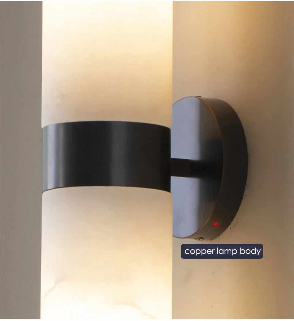 Verthara Premium Marble & Black Gold E27 Wall Sconce