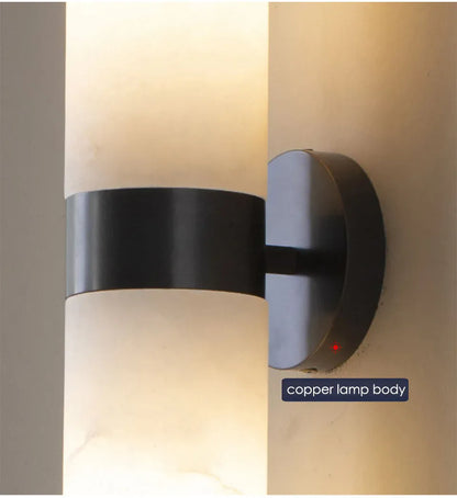 Verthara Premium Marble & Black Gold E27 Wall Sconce
