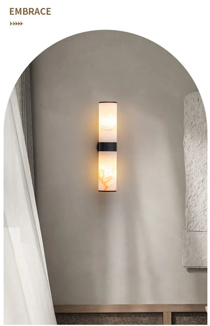 Verthara Premium Marble & Black Gold E27 Wall Sconce