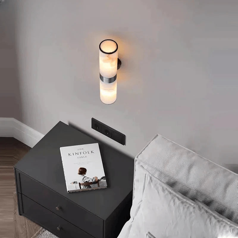 Verthara Premium Marble & Black Gold E27 Wall Sconce