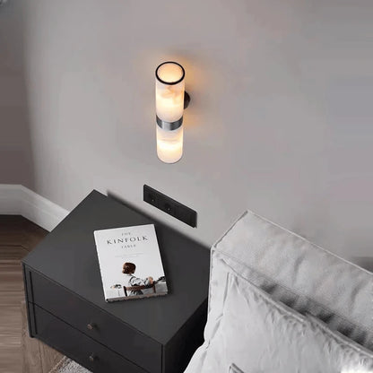 Verthara Premium Marble & Black Gold E27 Wall Sconce