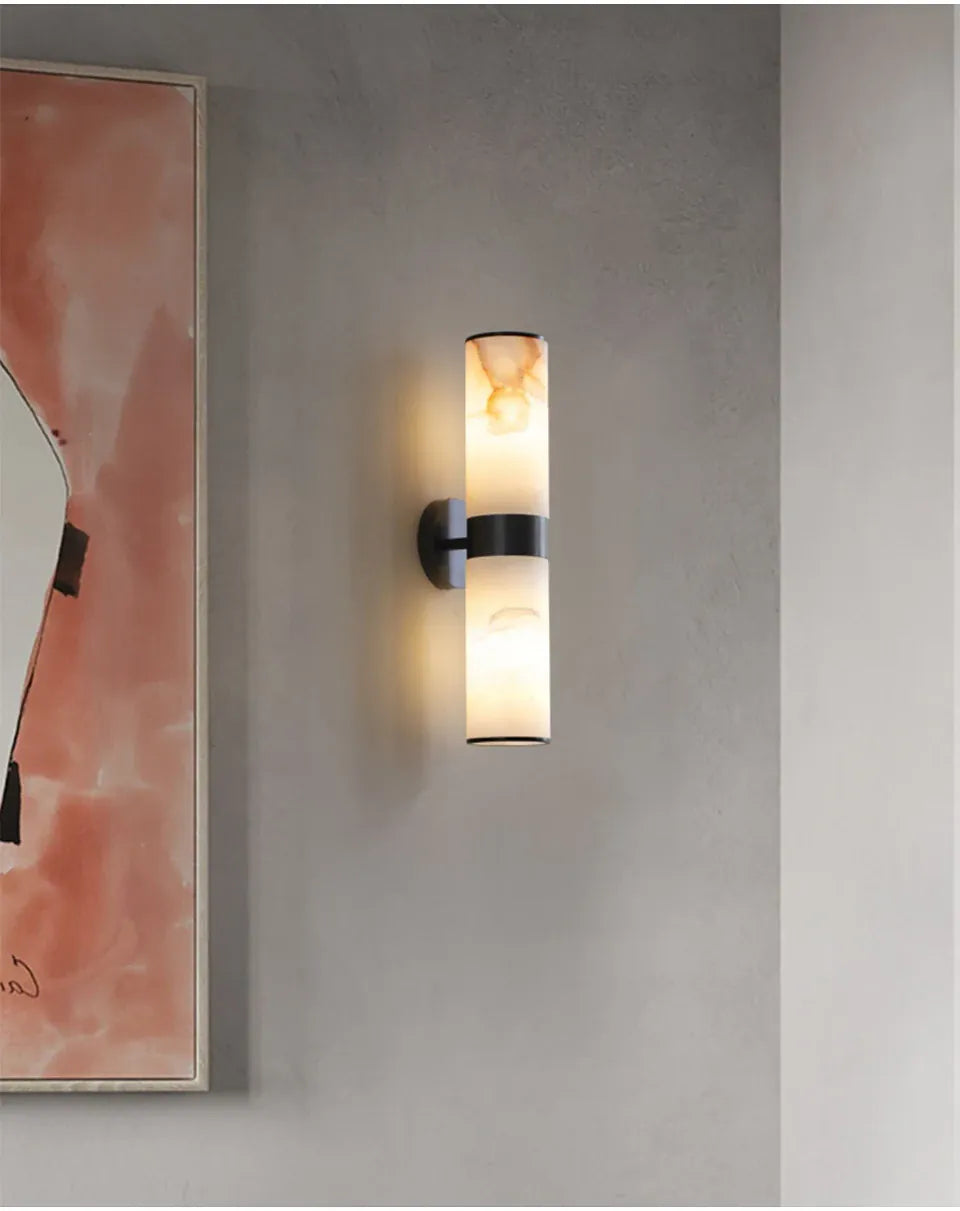 Verthara Premium Marble & Black Gold E27 Wall Sconce