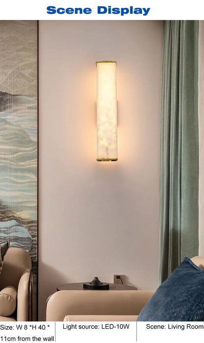 Verthara Premium Marble & Copper Gold Wall Sconce