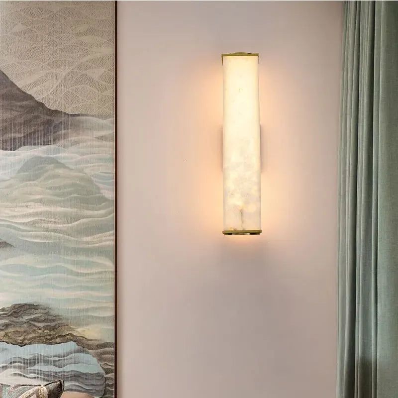 Verthara Premium Marble & Copper Gold Wall Sconce
