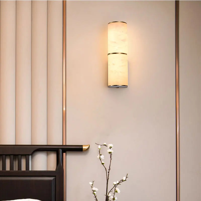 Verthara Premium Marble & Copper Gold Wall Sconce