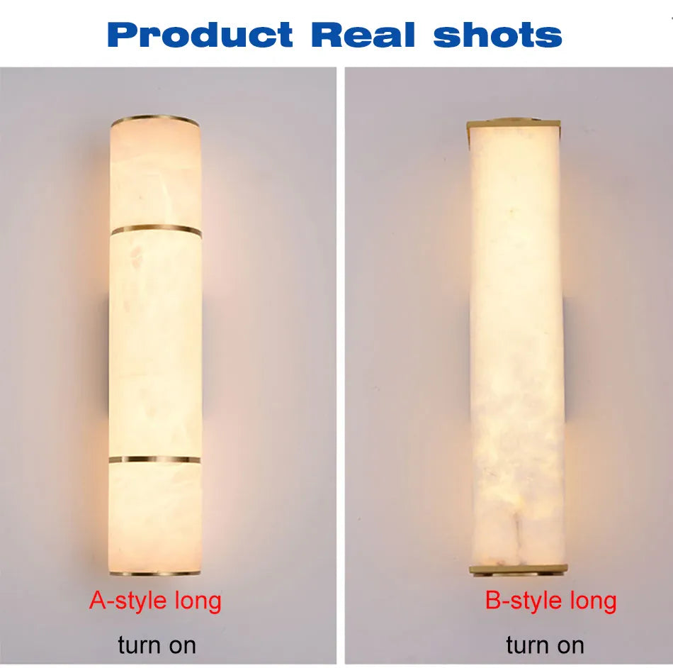 Verthara Premium Marble & Copper Gold Wall Sconce