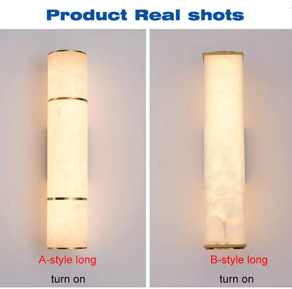 Verthara Premium Marble & Copper Gold Wall Sconce