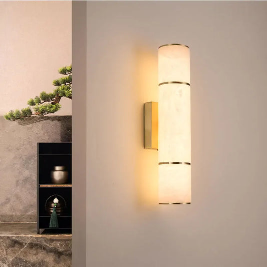 Verthara Premium Marble & Copper Gold Wall Sconce