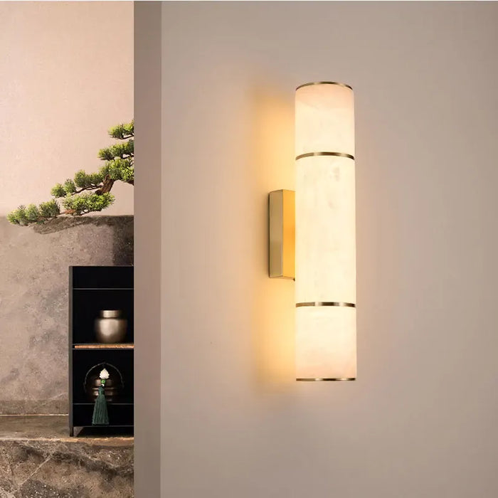 Verthara Premium Marble & Copper Gold Wall Sconce