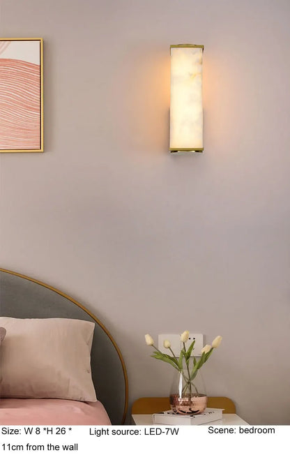 Verthara Premium Marble & Copper Gold Wall Sconce