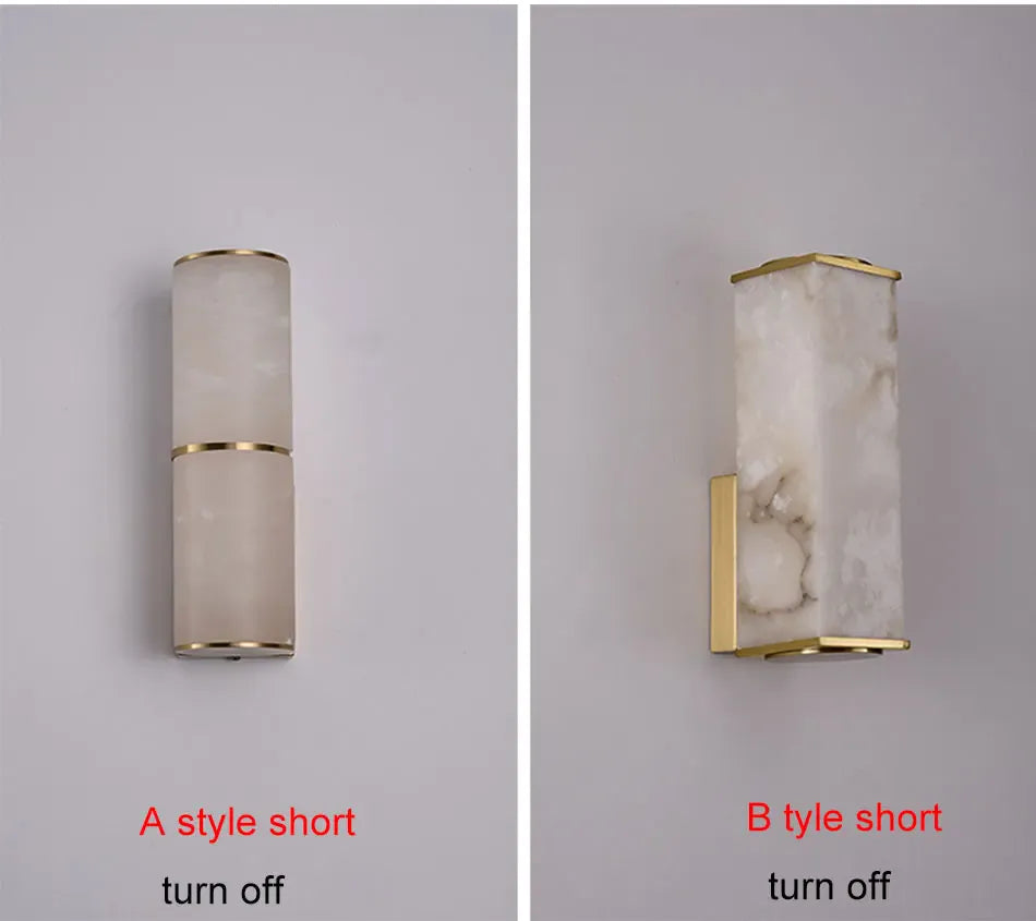 Verthara Premium Marble & Copper Gold Wall Sconce