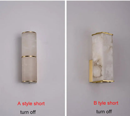 Verthara Premium Marble & Copper Gold Wall Sconce