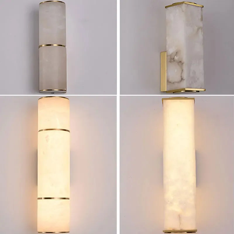 Verthara Premium Marble & Copper Gold Wall Sconce