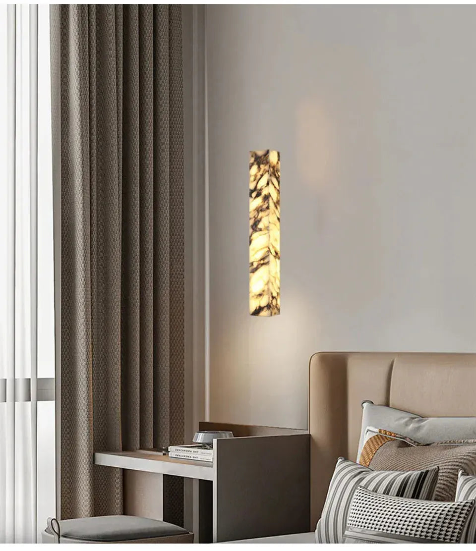 Verthara Premium Marble Cuboid LED Wall Sconce