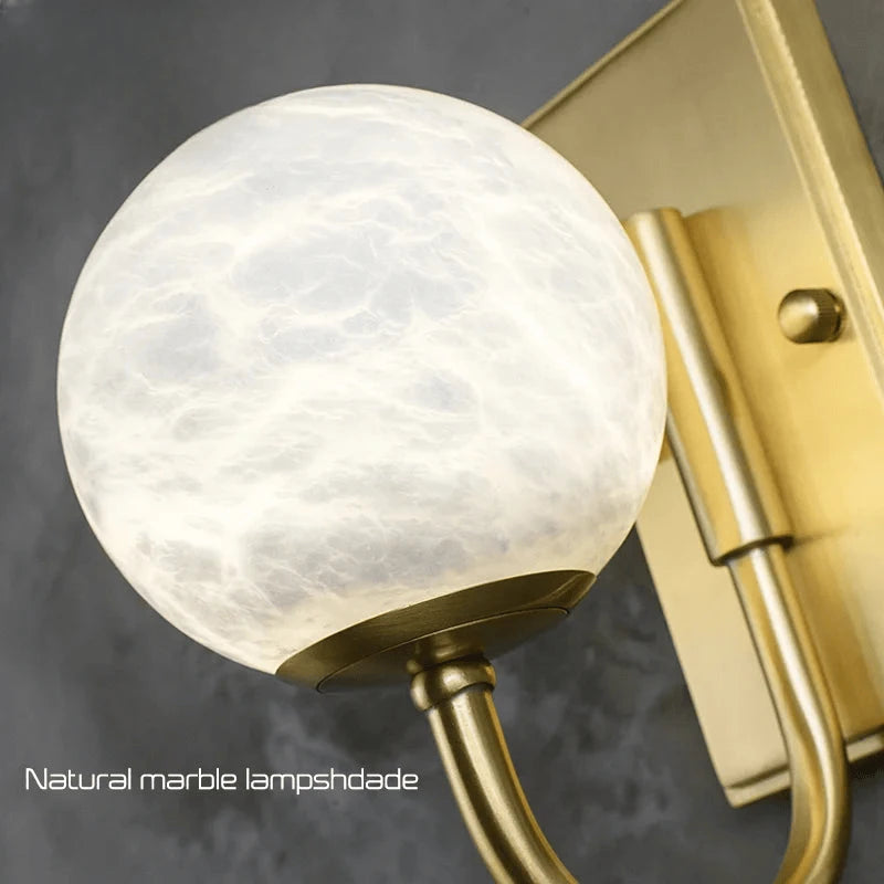 Verthara Premium Marble & Gold G9 Bedside Wall Sconce