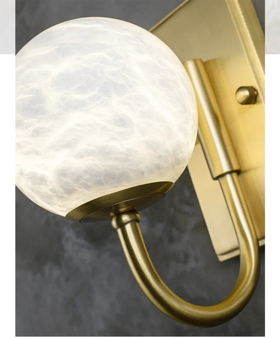 Verthara Premium Marble & Gold G9 Bedside Wall Sconce