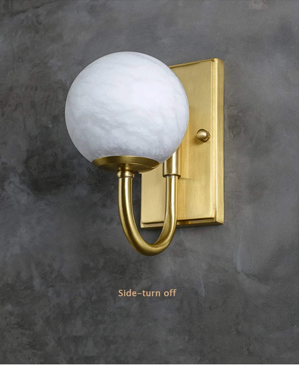 Verthara Premium Marble & Gold G9 Bedside Wall Sconce