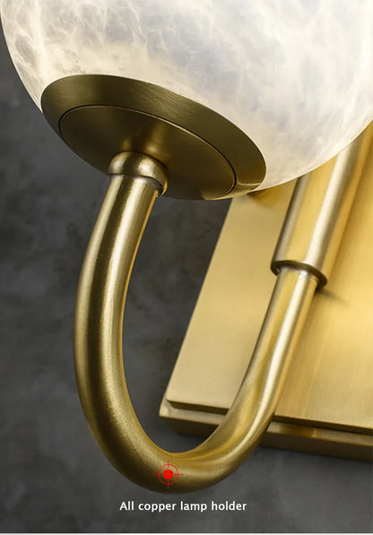 Verthara Premium Marble & Gold G9 Bedside Wall Sconce