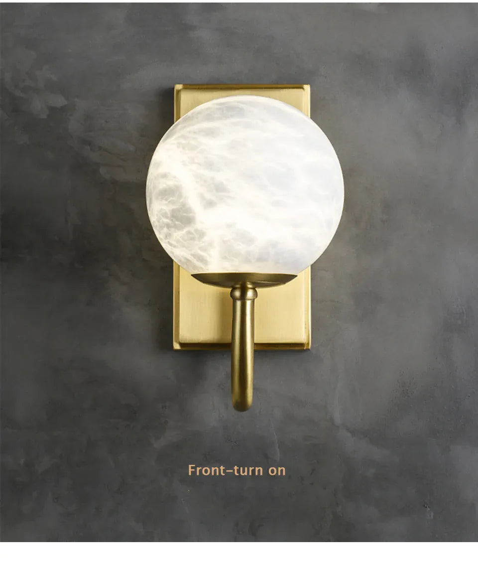 Verthara Premium Marble & Gold G9 Bedside Wall Sconce