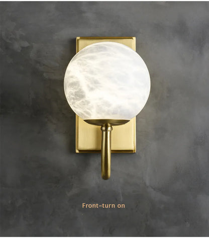 Verthara Premium Marble & Gold G9 Bedside Wall Sconce