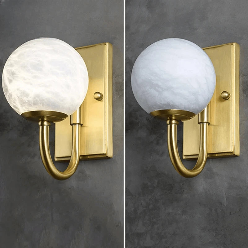 Verthara Premium Marble & Gold G9 Bedside Wall Sconce