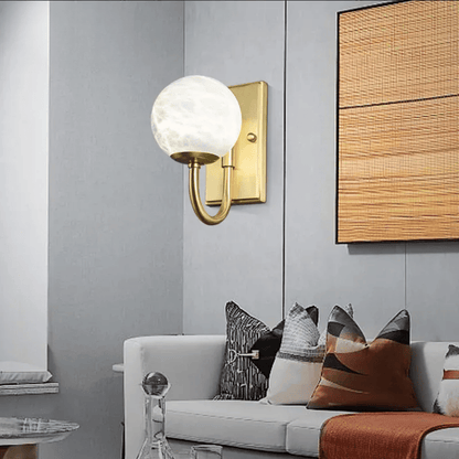 Verthara Premium Marble & Gold G9 Bedside Wall Sconce