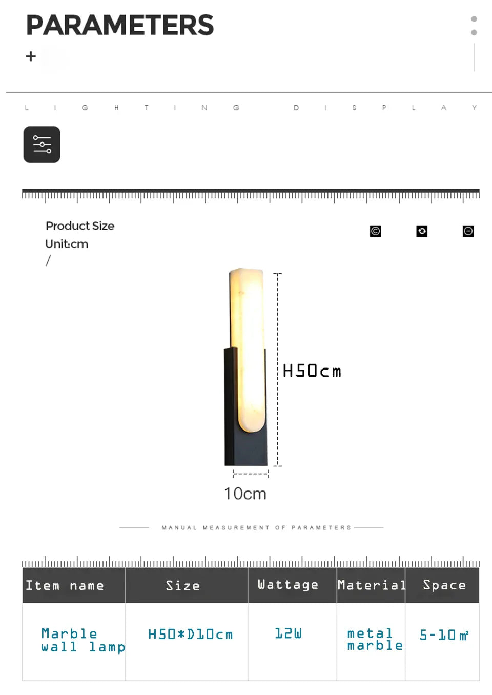 Verthara Premium Marble LED Wall Sconce